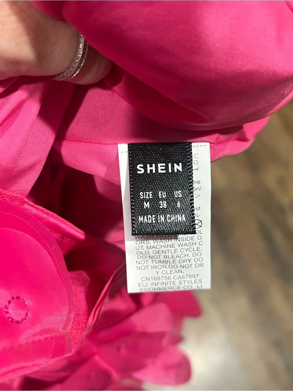 SHEIN Hot Pink Halter Mini Dress with Applique Circles
